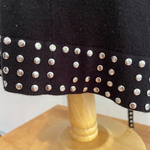 Danier Black Studded Cardigan With Belt Long Sleeve Open Front Womens XS - Picture 8 of 14